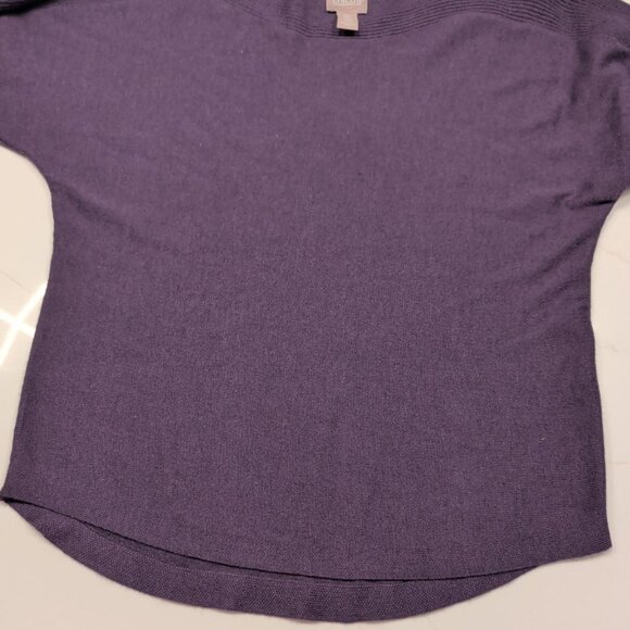 Chico's Cashmere Blend Sz 0 S Sweater Solid Rust Purple Women's Ribbed Pullover - Picture 9 of 10
